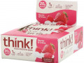 Think !, Батончики с высоким содержанием белка, ягоды со сливками, 10 батончиков, 60 г (2,1 унции) каждый