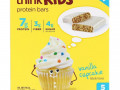 Think !, ThinkKids, протеиновые батончики, ванильный кекс, 5 штук по 28 г (1 унции) каждый