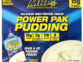 MHP, Протеиновый снек Power Pak Pudding, со вкусом ванильного крема, 6 паучей по 113,4 г (4 унции) каждый