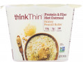 Think !, Овсянка с протеинами и клетчаткой для приготовления горячих блюд, арахисовая паста с медом, 50 г (1,76 унции)