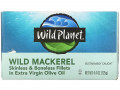Wild Planet, Wild Mackerel, Skinless & Boneless Fillets in Extra Virgin Olive Oil, 4.4 oz (125 g)