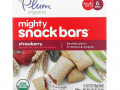 Plum Organics, Mighty Snack Bars, для малышей, клубничный вкус, 6 батончиков по 19 г (0,67 унции) каждый