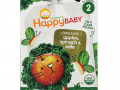 Happy Family Organics, Happy Baby, Organics, Stage 2, 6+ Months, Apples, Spinach & Kale, 4 Pouches, 4 oz (113 g) Each
