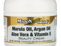 Mason Natural, Marula Oil, Argan Oil, Aloe Vera & Vitamin E Beauty Cream, 2 oz (57 g)